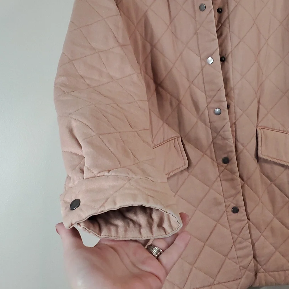 Joie Quilted Barn Jacket Size Small Preppy Utility Blush Pink - Picture 5 of 14